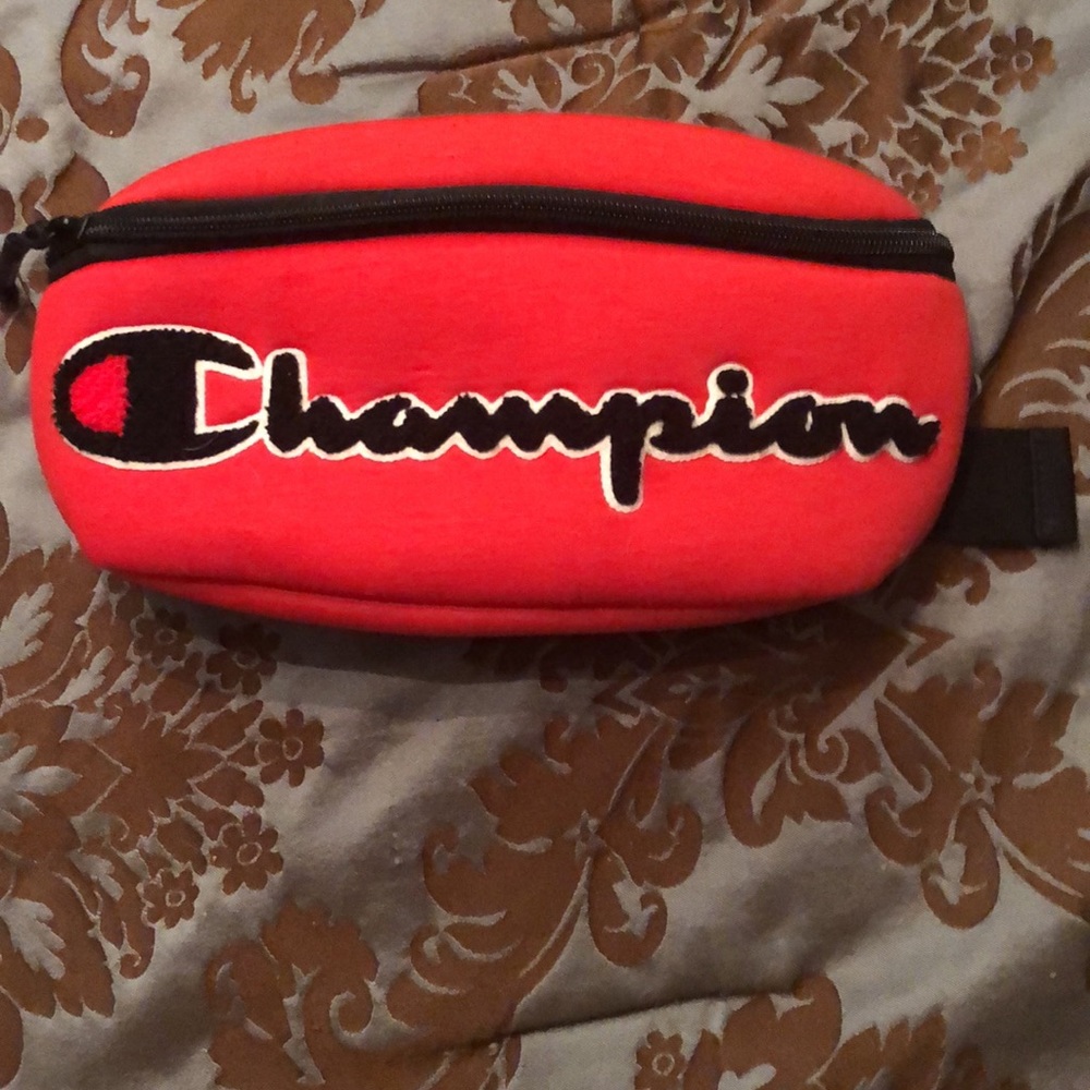 Champion Script Fanny Pack Red and Black